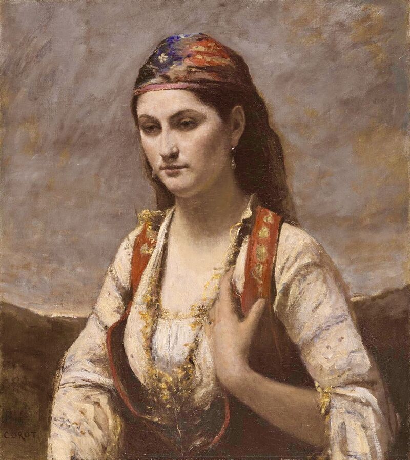Picture from : Jean-Baptiste-Camille Corot (1796-1875) – The Albanian, circa 1820.