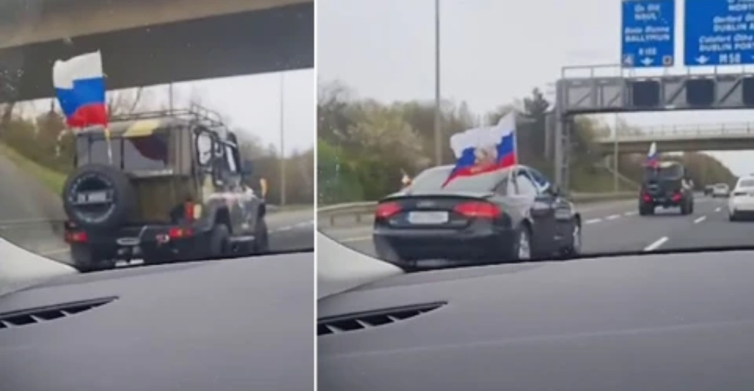 Karvani me flamurë rusë e shenja ‘Z’ përshkon kryeqytetin e Irlandës, ambasada e Ukrainës dënon ‘sjelljen’ (video-foto)