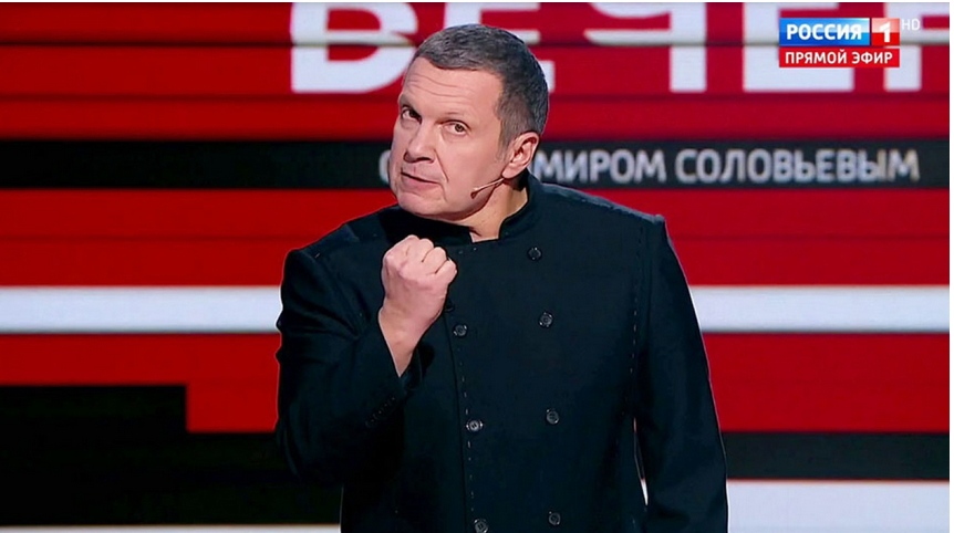 Vladimir Solovyov është një moderator i propagandës ruse i cili në emisionin e tij të mbrëmshëm ka ironzuar Shqipërinë.