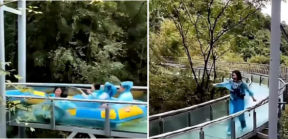 Video shokuese tregon gruan që del jashtë barkës së rrëshkitëses spirale në Kinë (fotot)