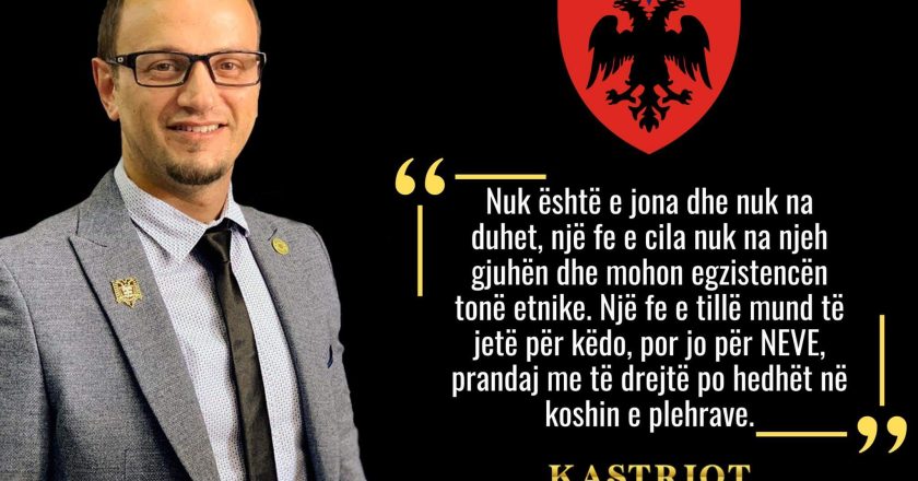 Nuk është e jona dhe nuk na duhet, një fe e cila nuk na njeh gjuhën dhe mohon egzistencën tonë etnike. Një fe e tillë mund të jetë për këdo, por jo për NEVE, prandaj me të drejtë po hedhët në koshin e plehrave.” – Kastriot BERISSA –