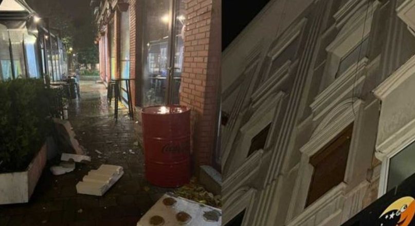 CIARAN, bie fasada e një pallati në Korçë, shpëtojnë mrekullisht kalimtarët