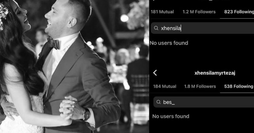 Nuk e ndjekin njëri tjetrin në Instagram, fotot e dasmës “shpëtojnë” pa u fshirë nga Xhensila Myrtezaj dhe Bes Kallaku, postimi i fundit….