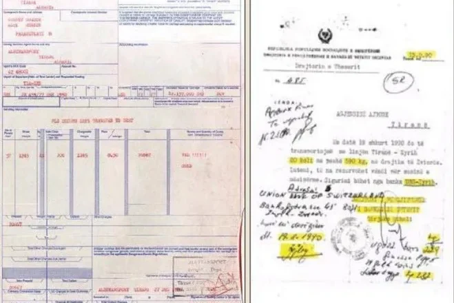 Dokumente sekrete tregojnë një dërgesë 4 tonësh nga Tirana për dy banka të Zvicrës. A ishin vërtetë flori?-Çkemi News