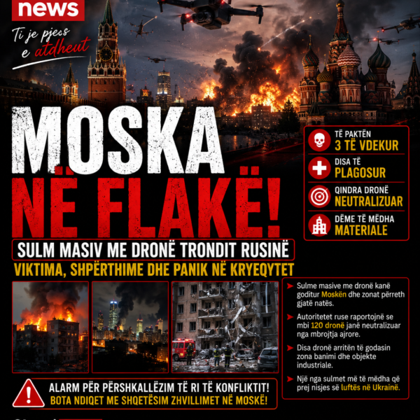 MOSKA NË FLAKË! Sulm masiv me dronë trondit Rusinë – viktima, shpërthime dhe panik në kryeqytet