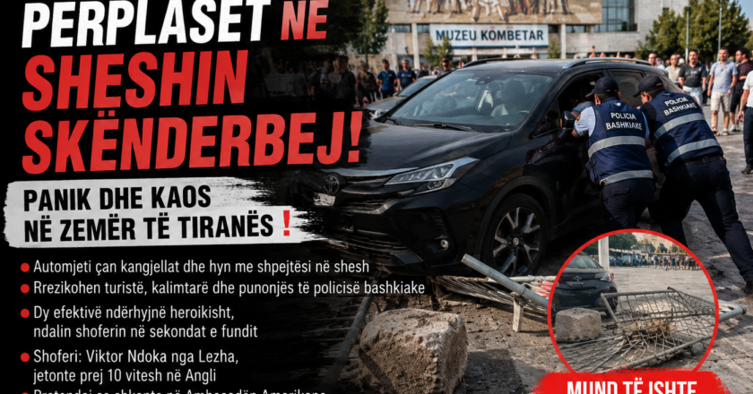 HYRI ME MAKINË NË SHESHIN “SKËNDERBEJ”, PANIK NË ZEMËR TË TIRANËS!