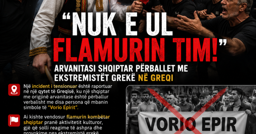 NUK E UL FLAMURIN TIM!” – Arvanitasi shqiptar përballet me ekstremistët grekë në mes të aktivitetit kulturor